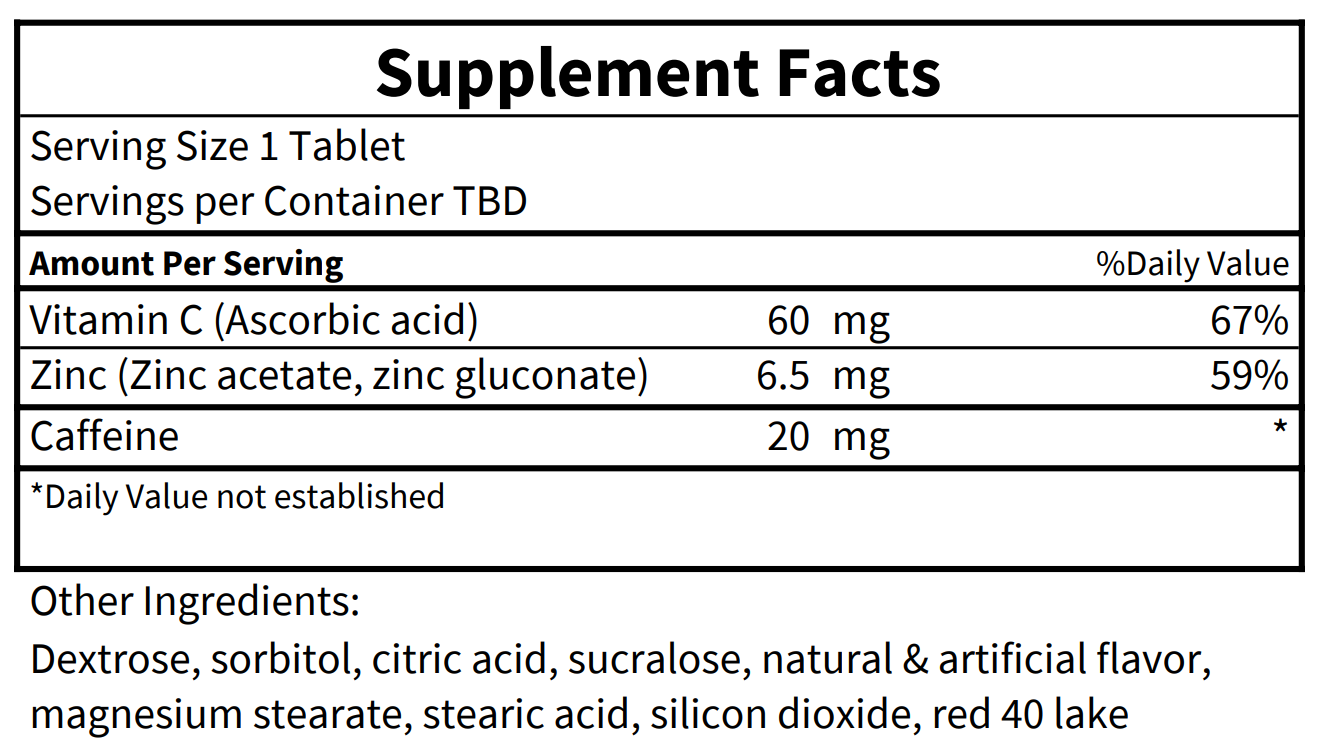 Cherry Caffeinated Cough Lozenges - 20mg Caffeine