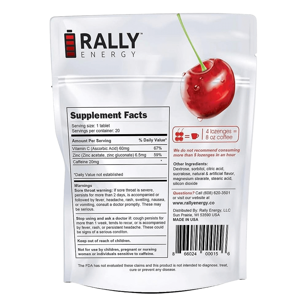Cherry Caffeinated Cough Lozenges - 20mg Caffeine