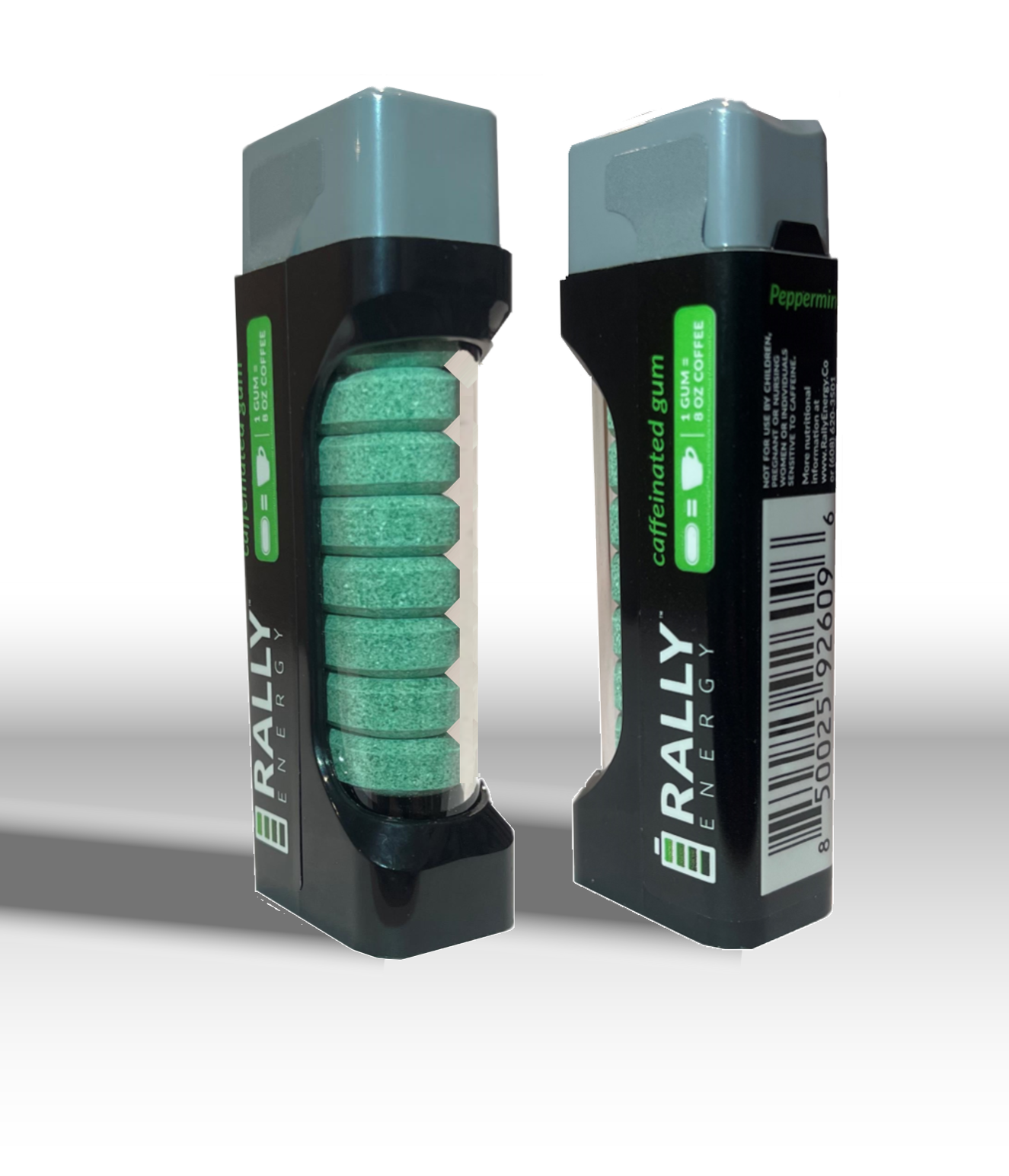 Peppermint Caffeinated Gum 60mg Caffeine Rally Energy Mints